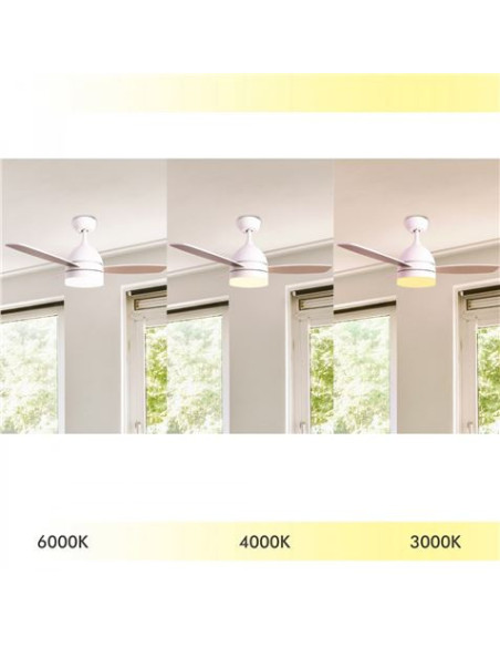 VENTILADOR DE TECHO 70W CON LUZ TRES TONALIDADES BLANCO JOCCA