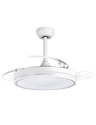 VENTILADOR DE TECHO RETRÁCTIL 30W CON LED Y 6 VELOCIDADES BLANCO MUVIP