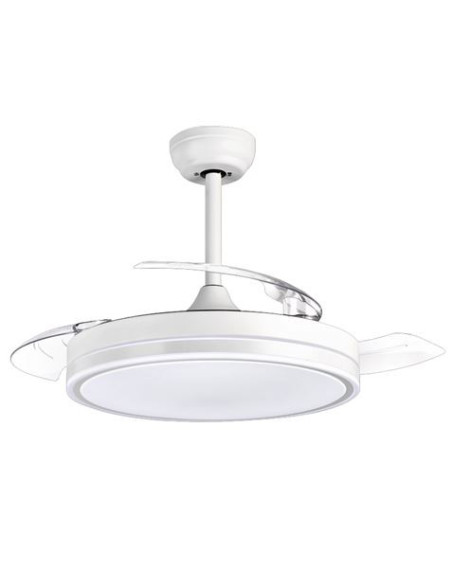 VENTILADOR DE TECHO RETRÁCTIL 30W CON LED Y 6 VELOCIDADES BLANCO MUVIP