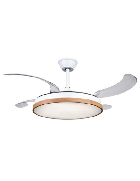 VENTILADOR DE TECHO RETRÁCTIL 30W CON LED Y 6 VELOCIDADES MADERA MUVIP