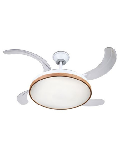 VENTILADOR DE TECHO RETRÁCTIL 30W CON LED Y 6 VELOCIDADES MADERA MUVIP