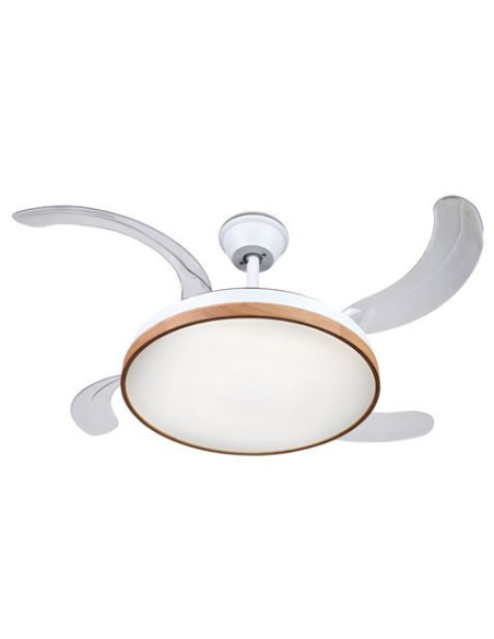 VENTILADOR DE TECHO RETRÁCTIL 30W CON LED Y 6 VELOCIDADES MADERA MUVIP