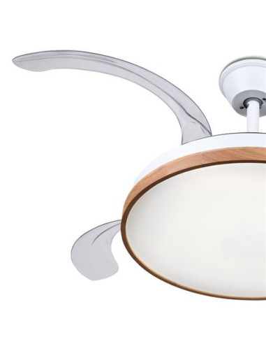 VENTILADOR DE TECHO RETRÁCTIL 30W CON LED Y 6 VELOCIDADES MADERA MUVIP