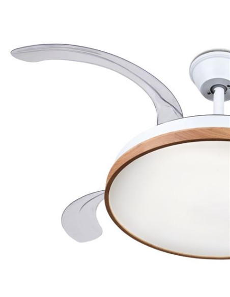 VENTILADOR DE TECHO RETRÁCTIL 30W CON LED Y 6 VELOCIDADES MADERA MUVIP