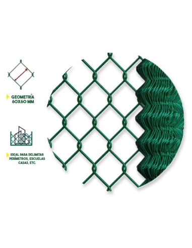 MALLA DE VALLADO PLASTIFICADA 60X60X2.9MM 2X25 METROS SUNGARDEN