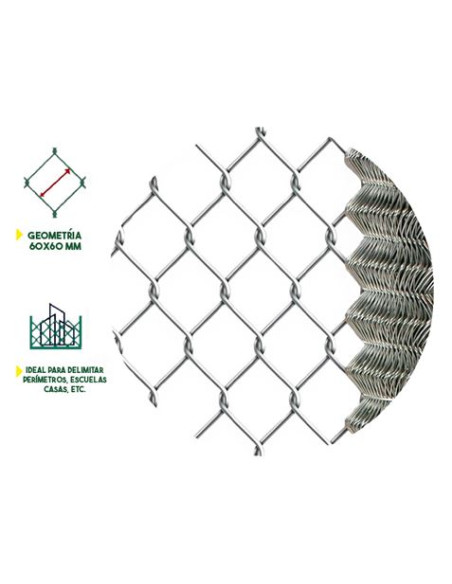 MALLA DE VALLADO GALVANIZADA 60X60X2.5MM 2X25 METROS SUNGARDEN