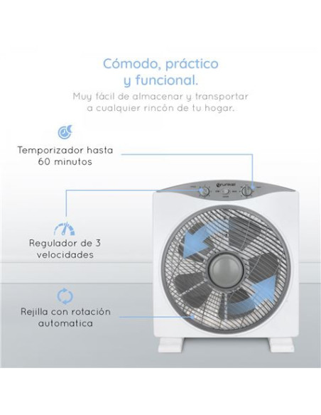 VENTILADOR SOBREMESA 30CM 50W 3 VELOCIDADES GRUNKEL