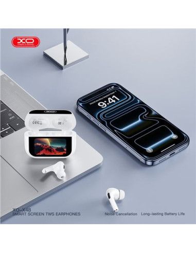 AURICULARES BLUETOOTH CON CANCELACION DE RUIDO TWS X48 BLANCO XO