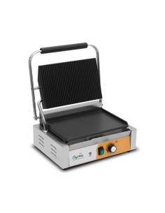 SANDWICHERA INDUSTRIAL SUPERFICIE MIXTA (RAYADA + LISA) 2200W CHEF PRO