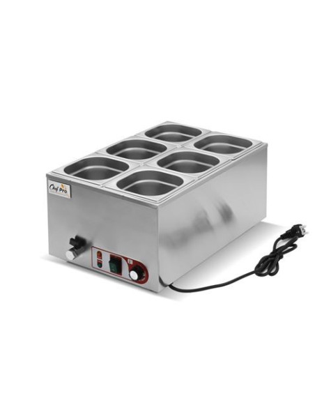 BAÑO MARIA INDUSTRIAL 6 CUBETAS 1200W CHEF PRO