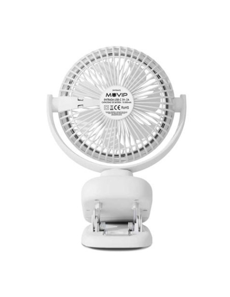 VENTILADOR PORTATIL TIPO CLIP 6 OSCILANTE CON LUZ LED Y BATERÍA MUVIP