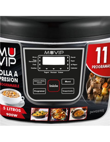 OLLA MULTIFUNCIÓN PROGRAMABLE 5 LITROS | 11 PROGRAMAS 900W MUVIP