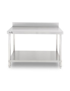 MESA DE TRABAJO ACERO INOXIDABLE 120X70X85CM CON RESPALDO CHEF PRO 2