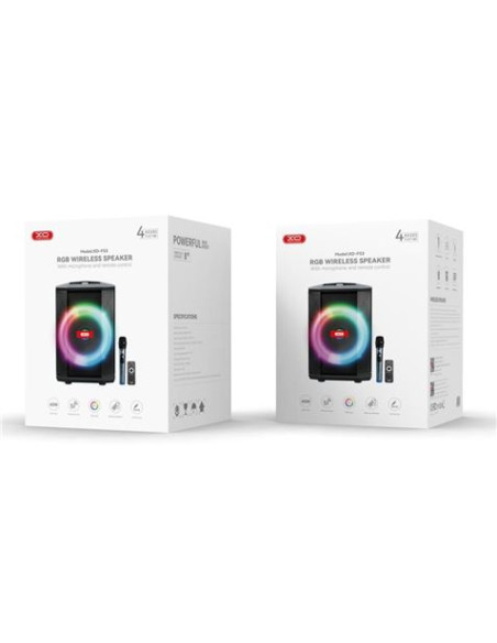 ALTAVOZ KARAOKE RGB 40W CON MICROFONO INALAMBRICO F53 XO