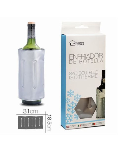 ENFRIADOR DE BOTELLAS PLASTICO PLATEADO URBAN LIVING