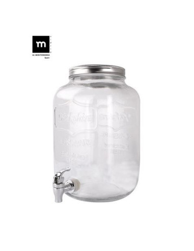 TARRO VIDRIO DISPENSADOR CON GRIFO 4 LITROS LA MEDITERRANEA