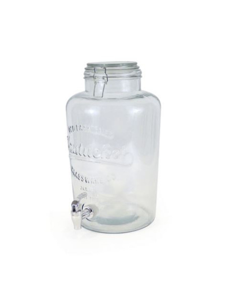TARRO VIDRIO DISPENSADOR CON GRIFO 8 LITROS LA MEDITERRANEA