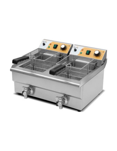FREIDORA ELÉCTRICA PROFESIONAL 10+10 LITROS 2X3000W CHEF PRO