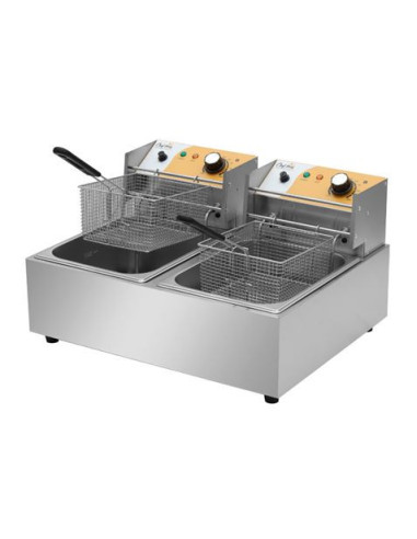 FREIDORA ELÉCTRICA PROFESIONAL DOBLE 9+9 LITROS 2X2500W CHEF PRO