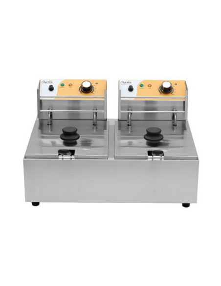 FREIDORA ELÉCTRICA PROFESIONAL DOBLE 9+9 LITROS 2X2500W CHEF PRO