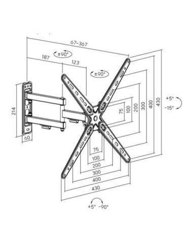 SOPORTE CON BRAZO TV 13-55 DOBLE EXTENSION CROMAD