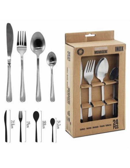 PACK 24 CUBIERTOS MENAGERE INOX