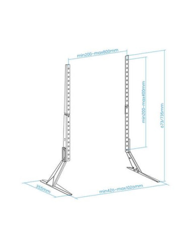 SOPORTE PATAS PEANA UNIVERSAL 23-75\" NEGRO TOOQ