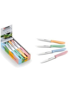 PACK EXPOSITOR 24 CUCHILLOS TOMATEROS CON SIERRA COLORES SURTIDOS MONIX