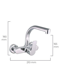 MONOMANDO DE FREGADERO CAÑO ALTO EMPOTRADO EDM 2