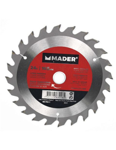 DISCOS CORTE MADERA PARA SIERRAS 165MM 24D MADER