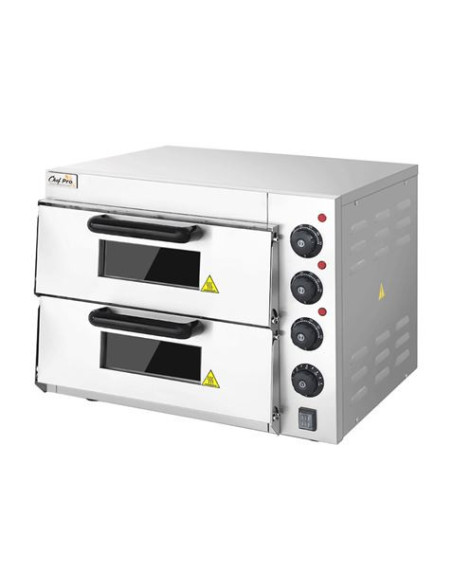 HORNO DE PIZZA ELÉCTRICO PROFESIONAL 2 CÁMARAS 3000W CHEF PRO