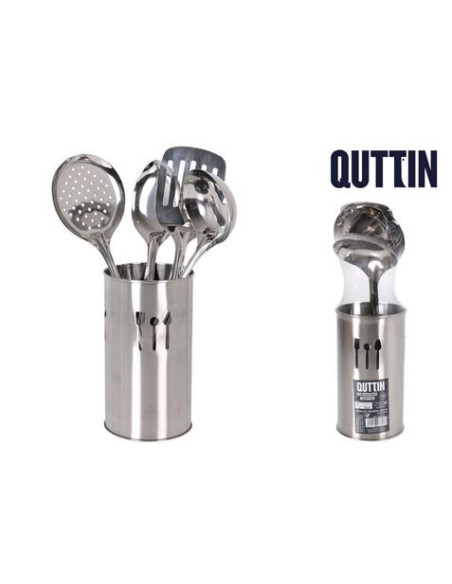 BOTE CON 4 UTENSILIOS INOX DE COCINA QUTTIN