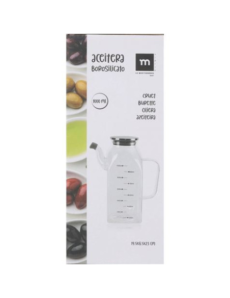 JARRA MEDIDORA BOROSILICATO 1000ML CON TAPA METALICA