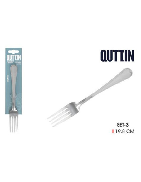 PACK 3 TENEDORES MESA 19.8CM SOFIA QUTTIN