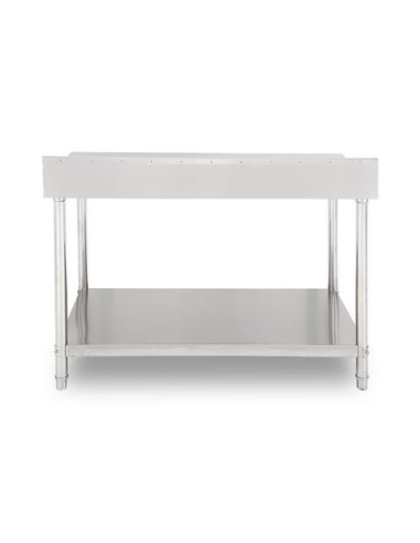MESA DE TRABAJO ACERO INOXIDABLE 120X70X85CM CON RESPALDO CHEF PRO