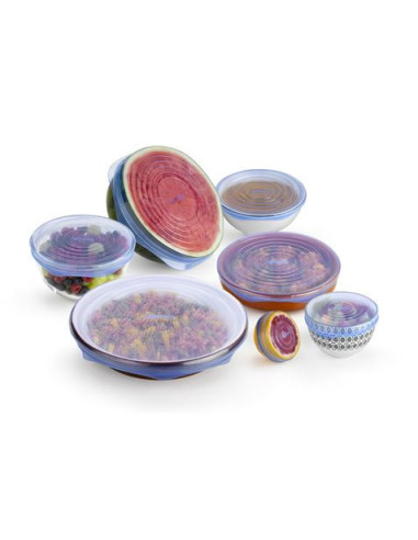 SET 10 TAPAS DE SILICONA PROTECCION ALIMENTOS MONIX