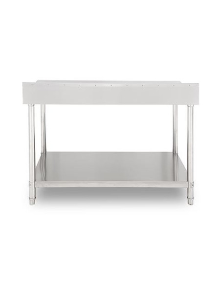 MESA DE TRABAJO ACERO INOXIDABLE 150X70X85CM CON RESPALDO CHEF PRO