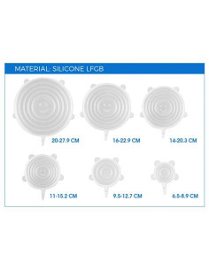 SET 6 TAPAS SILICONA ADAPTABLES QUTTIN 2