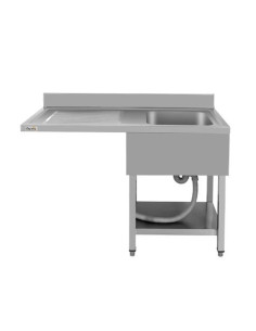 FREGADERO INDUSTRIAL 140X70X85CM CUBETA DERECHA Y ESTANTE CHEF PRO 2