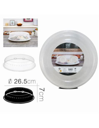 TAPA MICROONDAS TRANSPARENTE 26.5X7