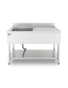 FREGADERO INDUSTRIAL 140X70X85CM CUBETA IZQUIERDA Y ESTANTE CHEF PRO 2