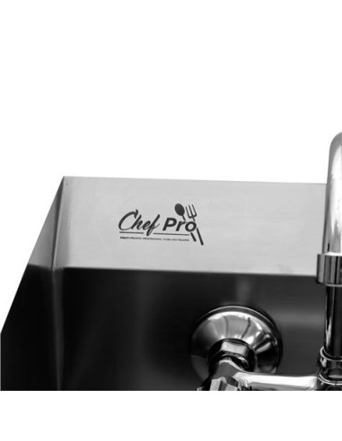 FREGADERO MURAL ACERO INOX PROFESIONAL CON GRIFO Y BACKSPLASH CHEF PRO