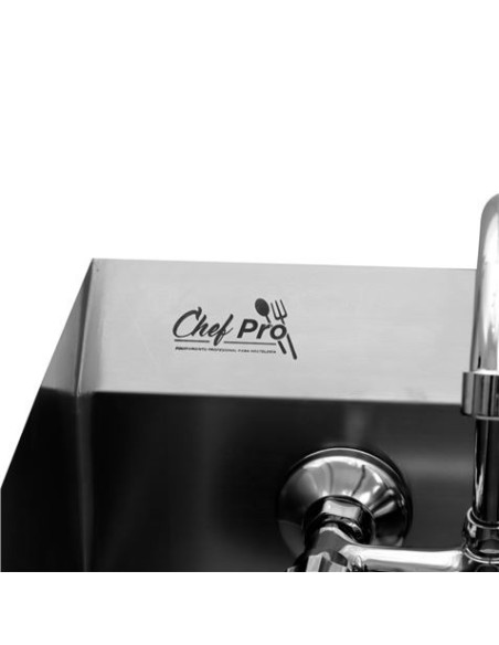 FREGADERO MURAL ACERO INOX PROFESIONAL CON GRIFO Y BACKSPLASH CHEF PRO