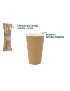 SET 10 VASOS CARTON KRAFT 330CC ALGON