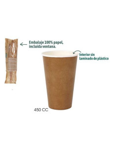 SET 15 VASOS CARTON KRAFT 450CC ALGON