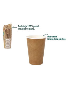 SET 20 VASOS CARTON KRAFT 220CC ALGON