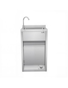 LAVAMANOS ACERO INOX INDUSTRIAL CON GRIFO DE PIE Y DISPENSADOR CHEF PRO 2