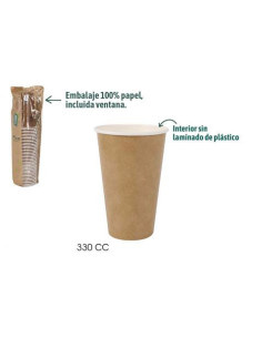 SET 35 VASOS CARTON KRAFT 330CC ALGON