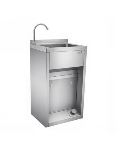 LAVAMANOS ACERO INOX INDUSTRIAL CON GRIFO DE PIE Y DISPENSADOR CHEF PRO
