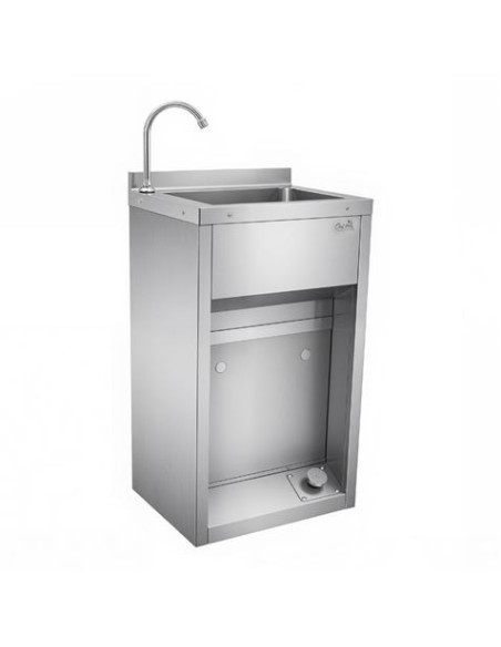 LAVAMANOS ACERO INOX INDUSTRIAL CON GRIFO DE PIE Y DISPENSADOR CHEF PRO